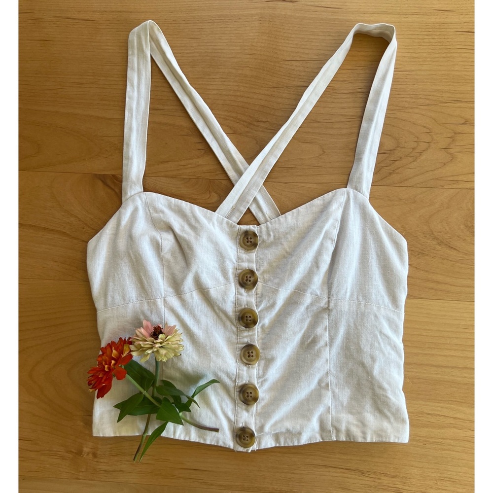 Urban Outfitters Cropped Button Down Front Top. Size Small